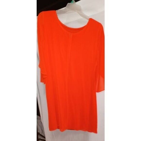 MSK Polyester Red Dress With 2 tone gold Chain Size 8 NWOT - Picture 3 of 10